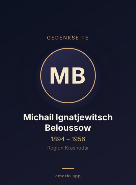Gedenkportrait von Michail Ignatjewitsch Beloussow