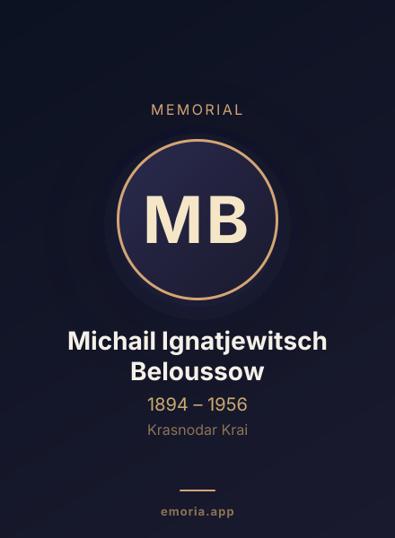 Memorial portrait of Michail Ignatjewitsch Beloussow