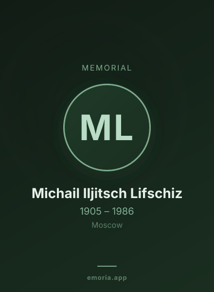 Memorial portrait of Michail Iljitsch Lifschiz