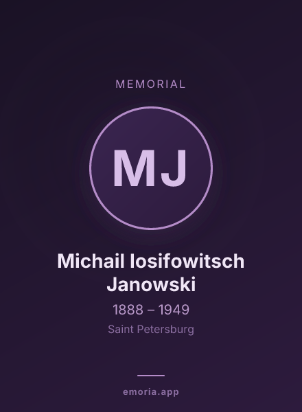 Memorial portrait of Michail Iosifowitsch Janowski