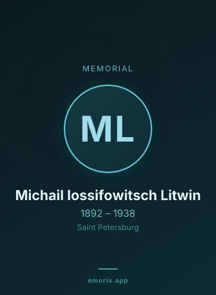 Memorial portrait of Michail Iossifowitsch Litwin