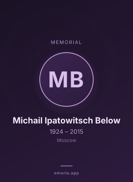 Memorial portrait of Michail Ipatowitsch Below
