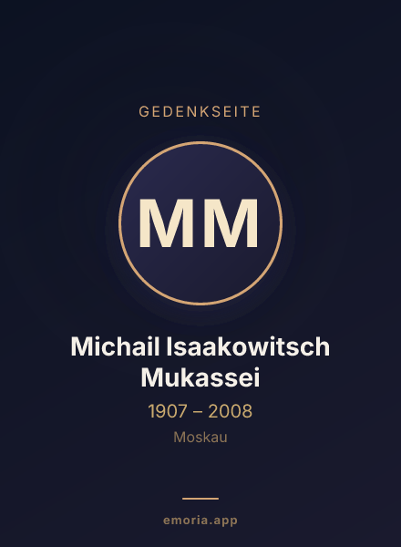 Gedenkportrait von Michail Isaakowitsch Mukassei
