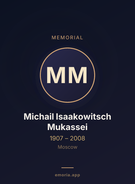 Memorial portrait of Michail Isaakowitsch Mukassei