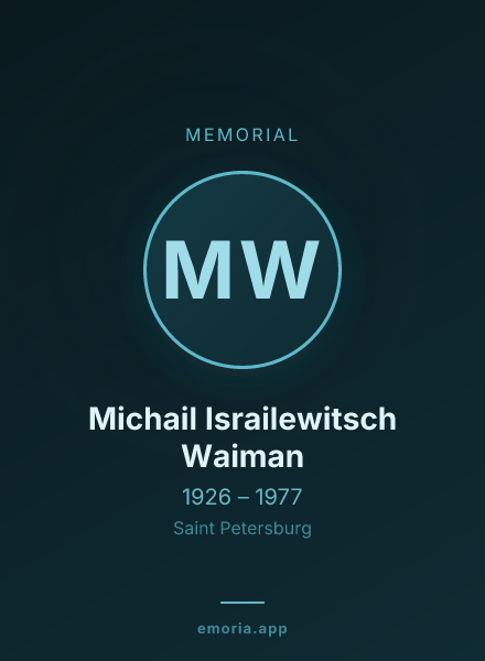 Memorial portrait of Michail Israilewitsch Waiman