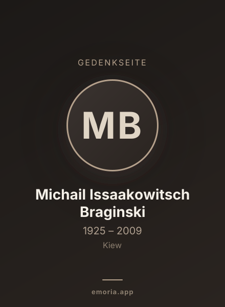 Gedenkportrait von Michail Issaakowitsch Braginski
