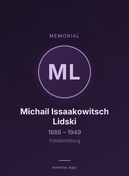 Memorial portrait of Michail Issaakowitsch Lidski