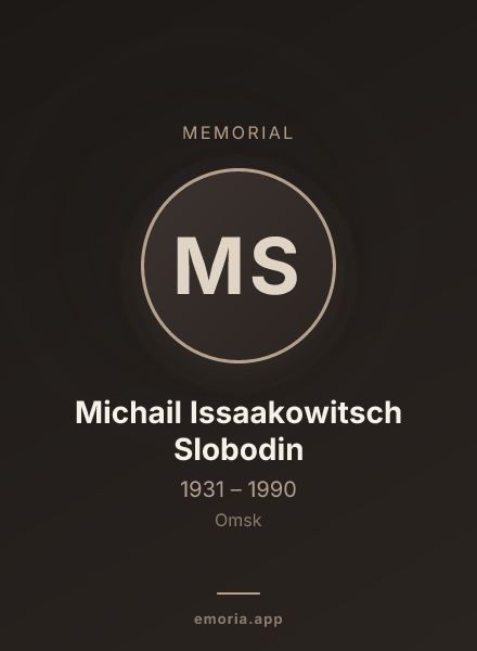 Memorial portrait of Michail Issaakowitsch Slobodin