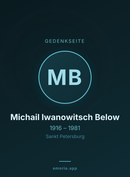 Gedenkportrait von Michail Iwanowitsch Below