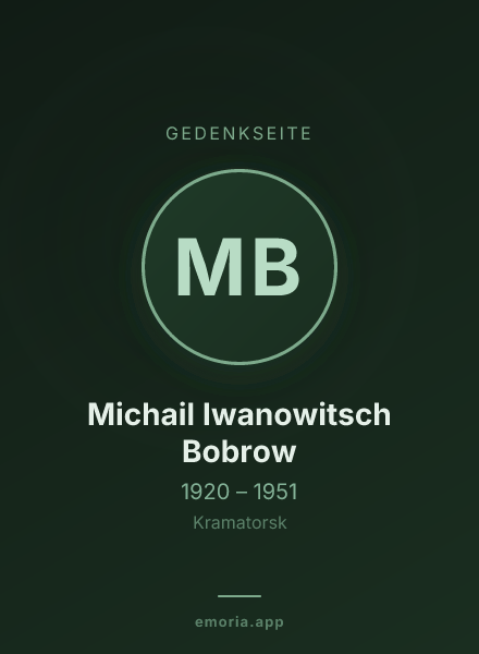 Gedenkportrait von Michail Iwanowitsch Bobrow