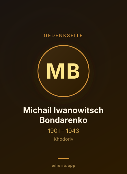 Gedenkportrait von Michail Iwanowitsch Bondarenko