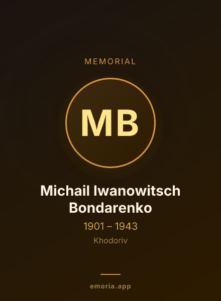 Memorial portrait of Michail Iwanowitsch Bondarenko