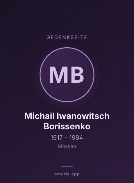 Gedenkportrait von Michail Iwanowitsch Borissenko