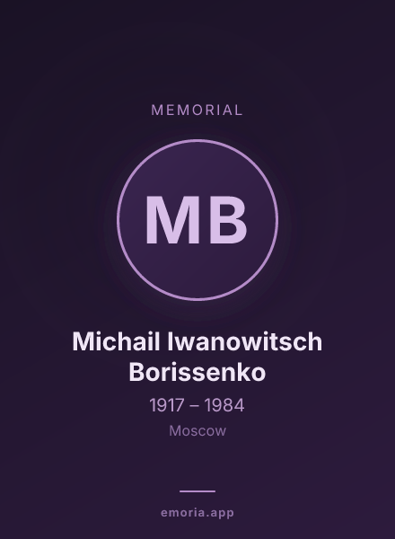 Memorial portrait of Michail Iwanowitsch Borissenko