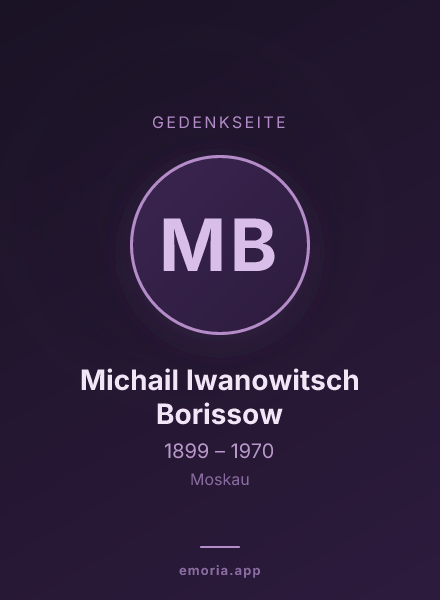 Gedenkportrait von Michail Iwanowitsch Borissow