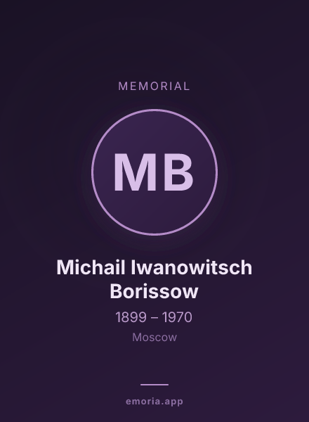Memorial portrait of Michail Iwanowitsch Borissow