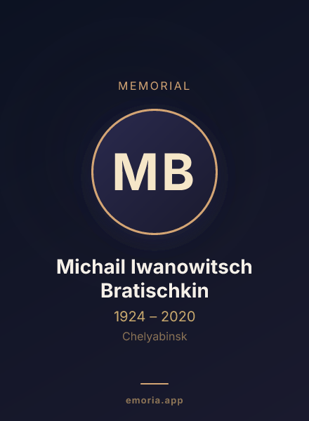 Memorial portrait of Michail Iwanowitsch Bratischkin