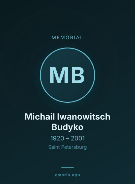 Memorial portrait of Michail Iwanowitsch Budyko