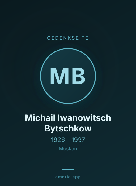 Gedenkportrait von Michail Iwanowitsch Bytschkow