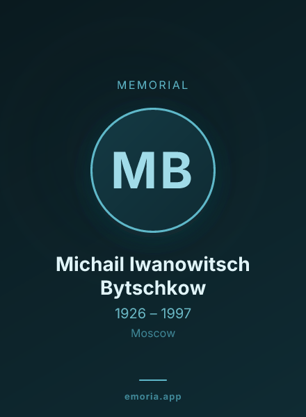 Memorial portrait of Michail Iwanowitsch Bytschkow