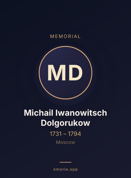 Memorial portrait of Michail Iwanowitsch Dolgorukow