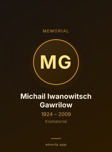 Memorial portrait of Michail Iwanowitsch Gawrilow