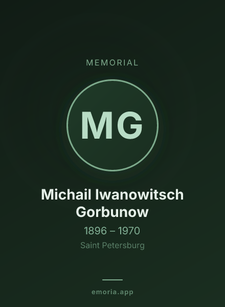 Memorial portrait of Michail Iwanowitsch Gorbunow