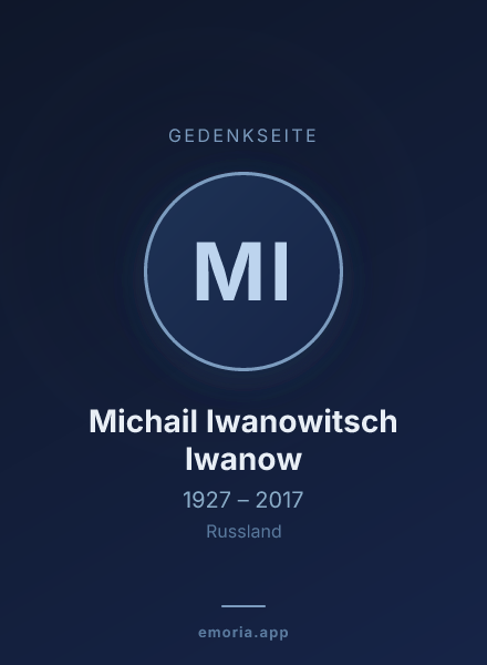 Gedenkportrait von Michail Iwanowitsch Iwanow