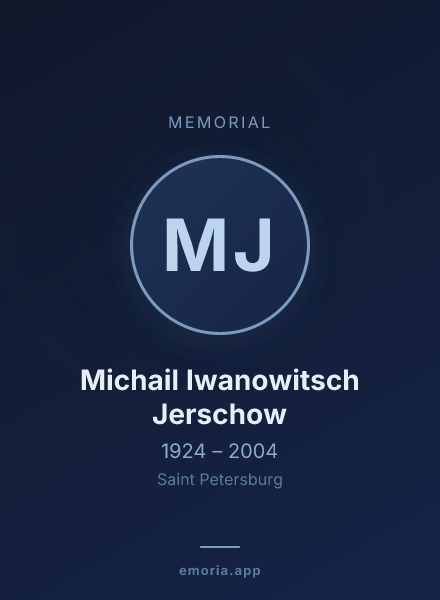 Memorial portrait of Michail Iwanowitsch Jerschow