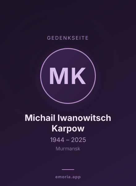 Gedenkportrait von Michail Iwanowitsch Karpow