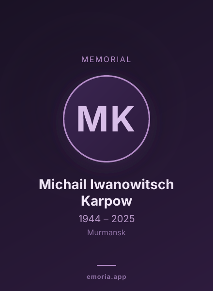 Memorial portrait of Michail Iwanowitsch Karpow