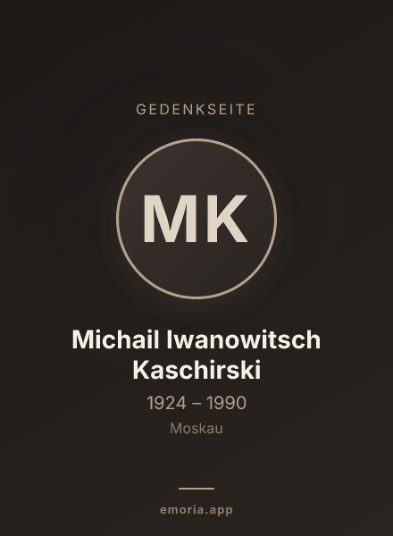 Gedenkportrait von Michail Iwanowitsch Kaschirski