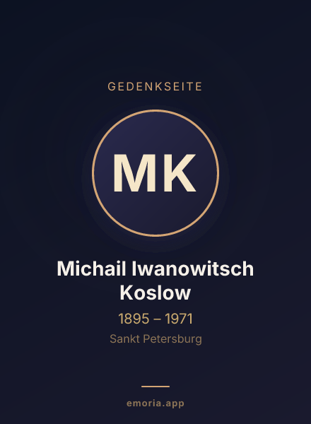 Gedenkportrait von Michail Iwanowitsch Koslow