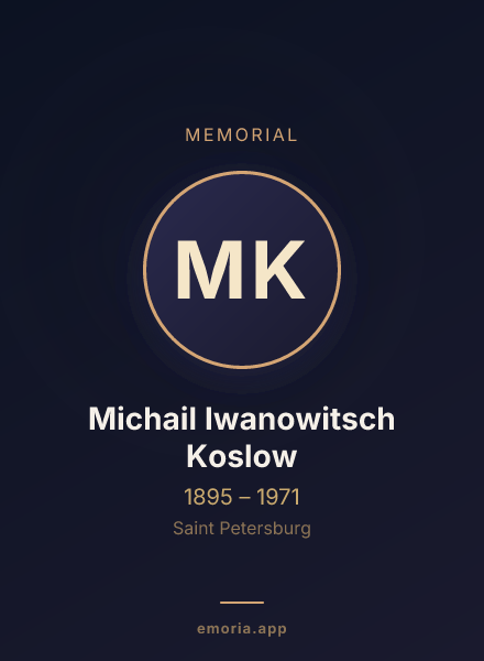 Memorial portrait of Michail Iwanowitsch Koslow
