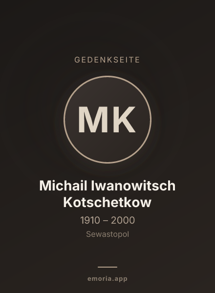 Gedenkportrait von Michail Iwanowitsch Kotschetkow