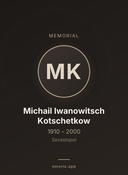 Memorial portrait of Michail Iwanowitsch Kotschetkow