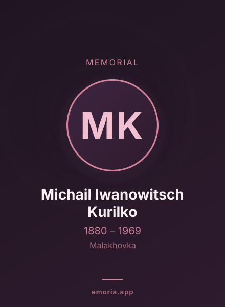 Memorial portrait of Michail Iwanowitsch Kurilko
