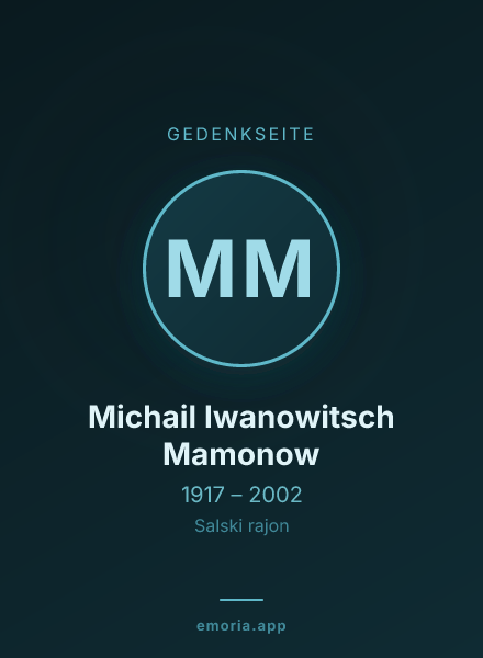 Gedenkportrait von Michail Iwanowitsch Mamonow