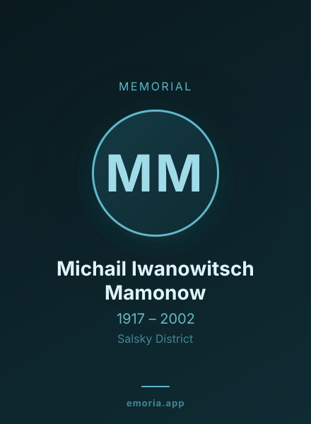 Memorial portrait of Michail Iwanowitsch Mamonow