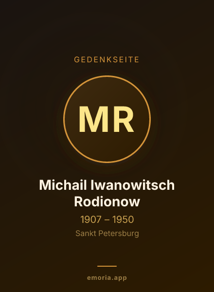Gedenkportrait von Michail Iwanowitsch Rodionow
