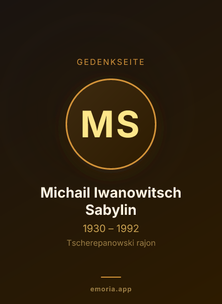 Gedenkportrait von Michail Iwanowitsch Sabylin
