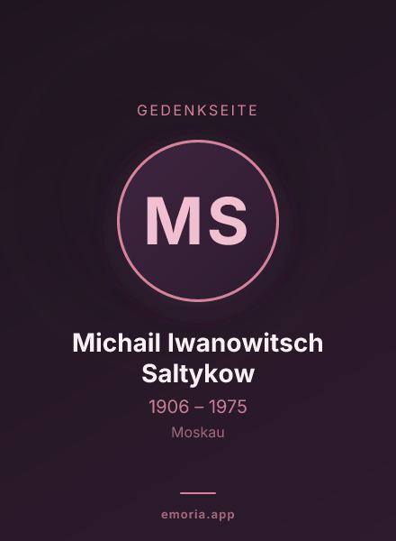 Gedenkportrait von Michail Iwanowitsch Saltykow