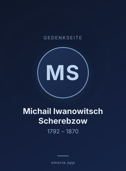 Gedenkportrait von Michail Iwanowitsch Scherebzow