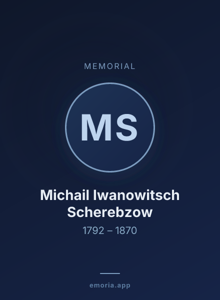Memorial portrait of Michail Iwanowitsch Scherebzow