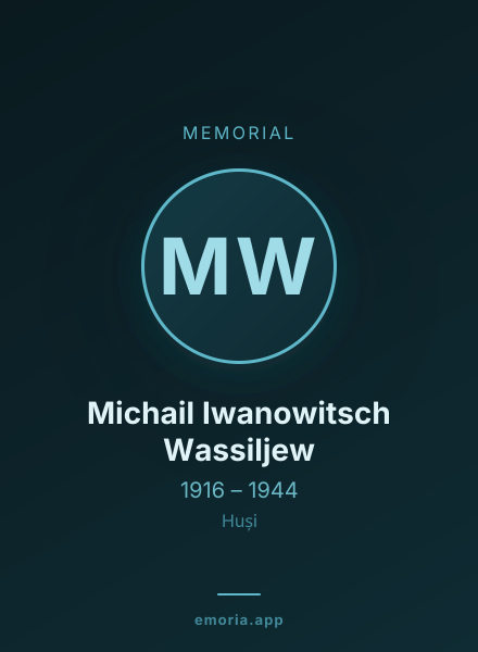 Memorial portrait of Michail Iwanowitsch Wassiljew