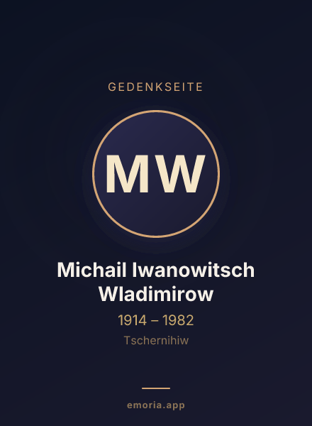 Gedenkportrait von Michail Iwanowitsch Wladimirow