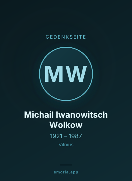 Gedenkportrait von Michail Iwanowitsch Wolkow