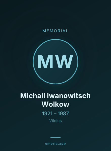 Memorial portrait of Michail Iwanowitsch Wolkow