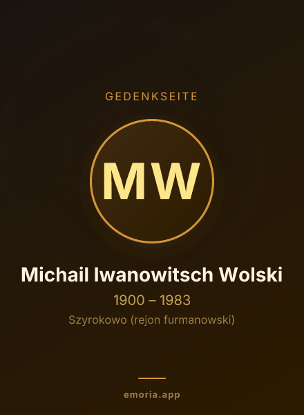 Gedenkportrait von Michail Iwanowitsch Wolski