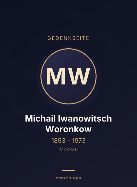 Gedenkportrait von Michail Iwanowitsch Woronkow